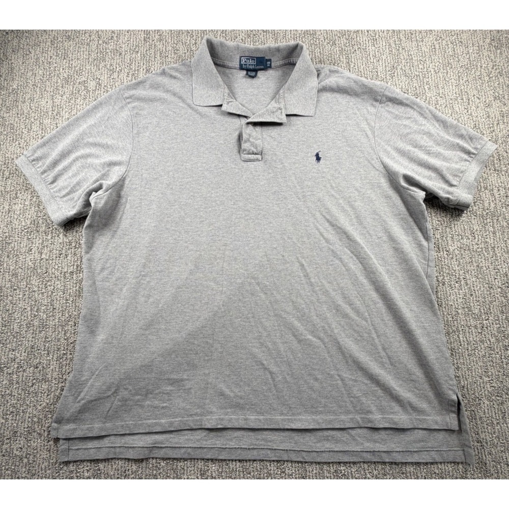 Polo Ralph Lauren Polo Men 3XB Gray Short Sleeve Pique Cotton Big & Tall Pony